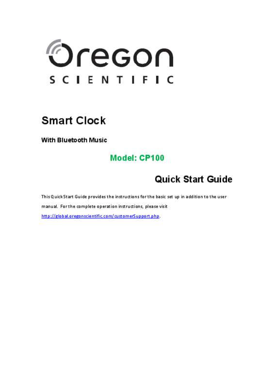 Notice OREGON SCIENTIFIC CP100 - radio-réveil Trouver une solution à un